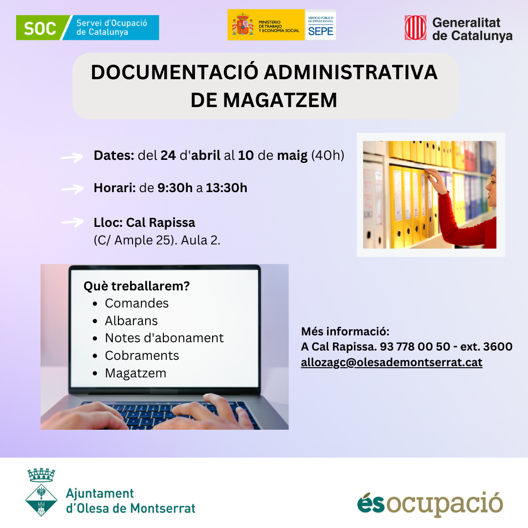 Curs de Documentació administrativa de magatzem