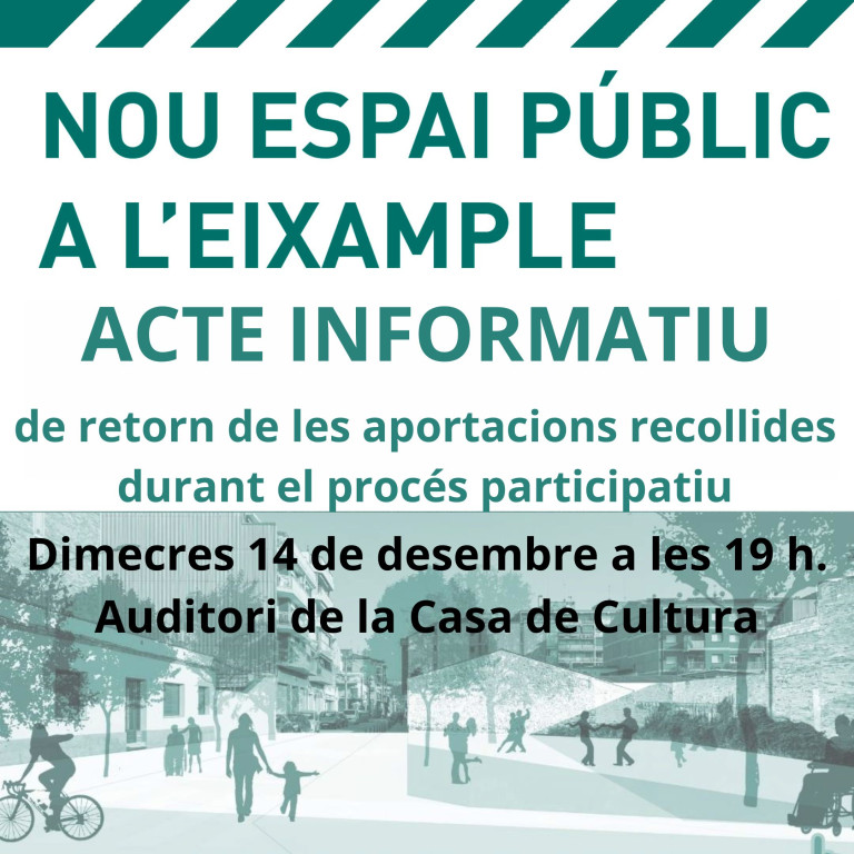 Cartell Acte informatiu sobre el nou espai públic a l'Eixample