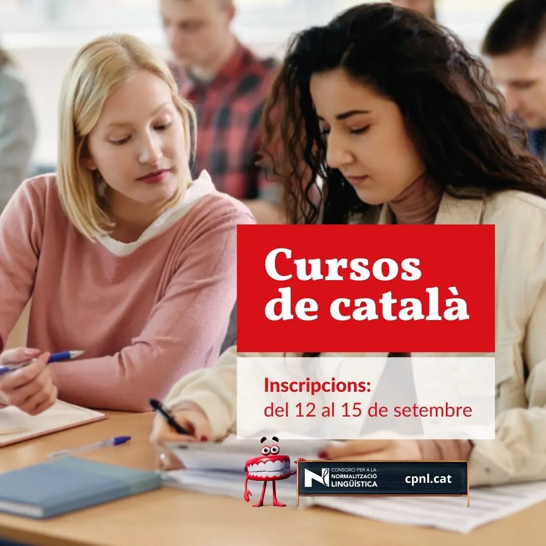 Cartell dels cursos de català per al setembre de 2023