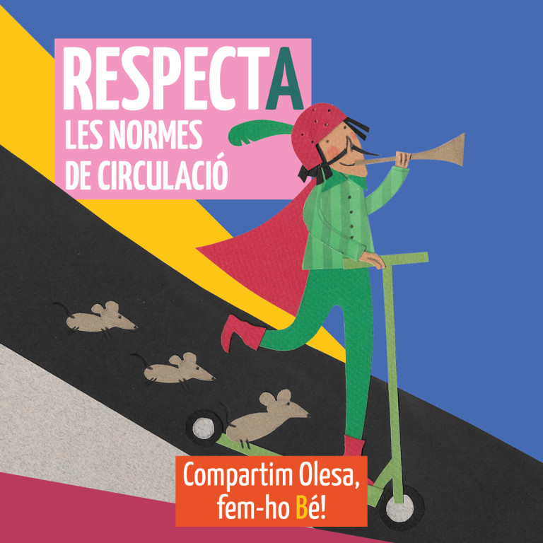 Cartell dibuixat Respecta les normes de circulació