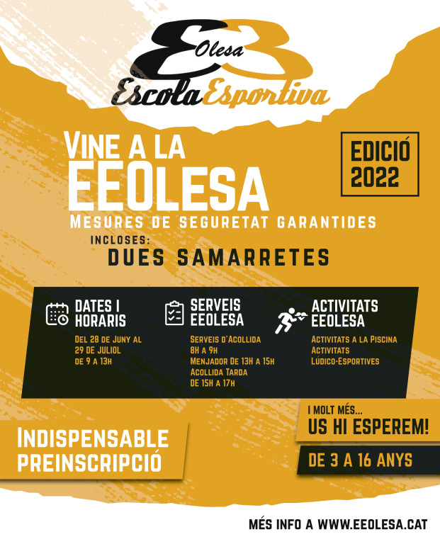 Cartell de l'Escola Esportiva Olesa amb totes les activitats