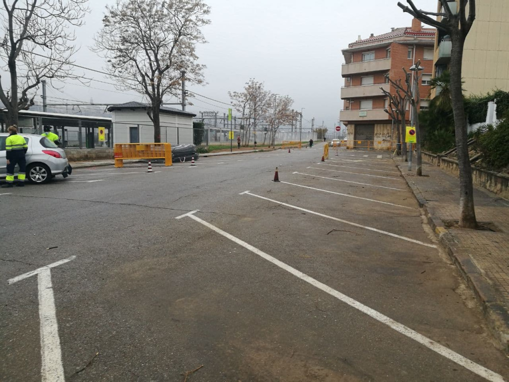 Plaça Dr. Fleming delimitada per obres