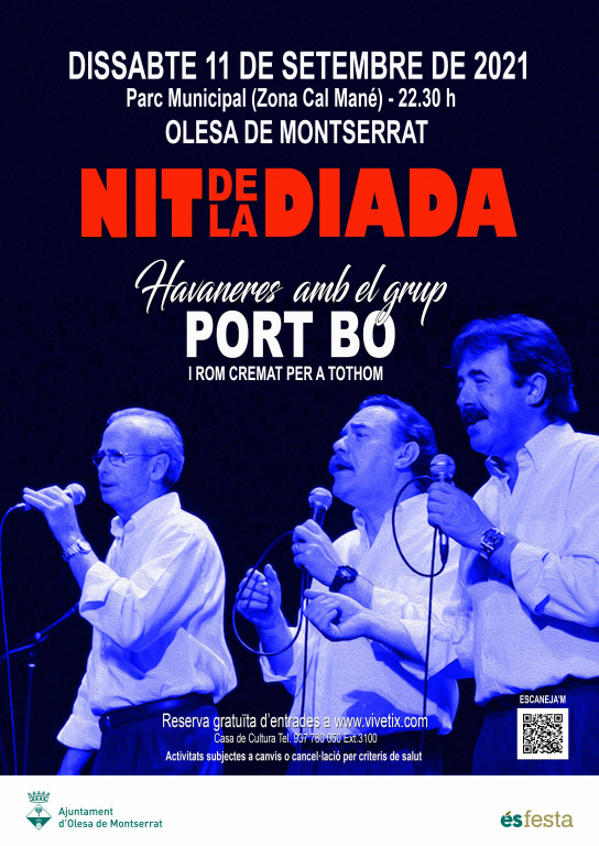 Cartell de la Nit de la Diada a Olesa amb la foto del grup Port Bo