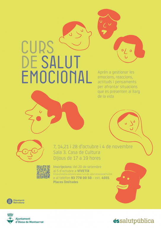 Cartell Salut emocional amb lloc, dates i inscripció