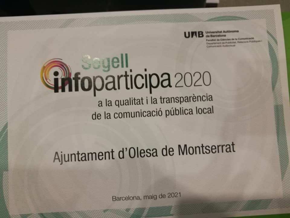 Segell infoparticipa a l'Ajuntament d'Olesa