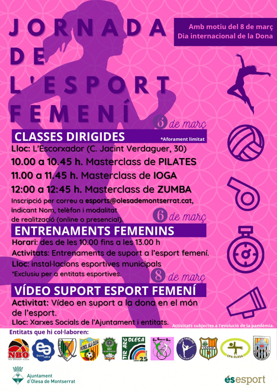 Cartell amb les activitats de la Jornada de l'esport femení