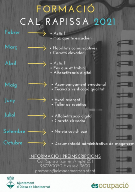 Cartell amb la formació a Cal Rapissa del 2021