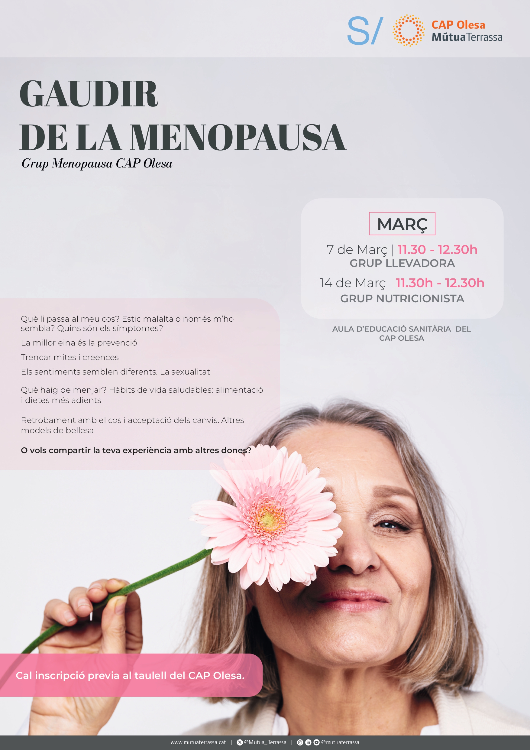 Cartell del Gaudir de la menopausa del març 2024