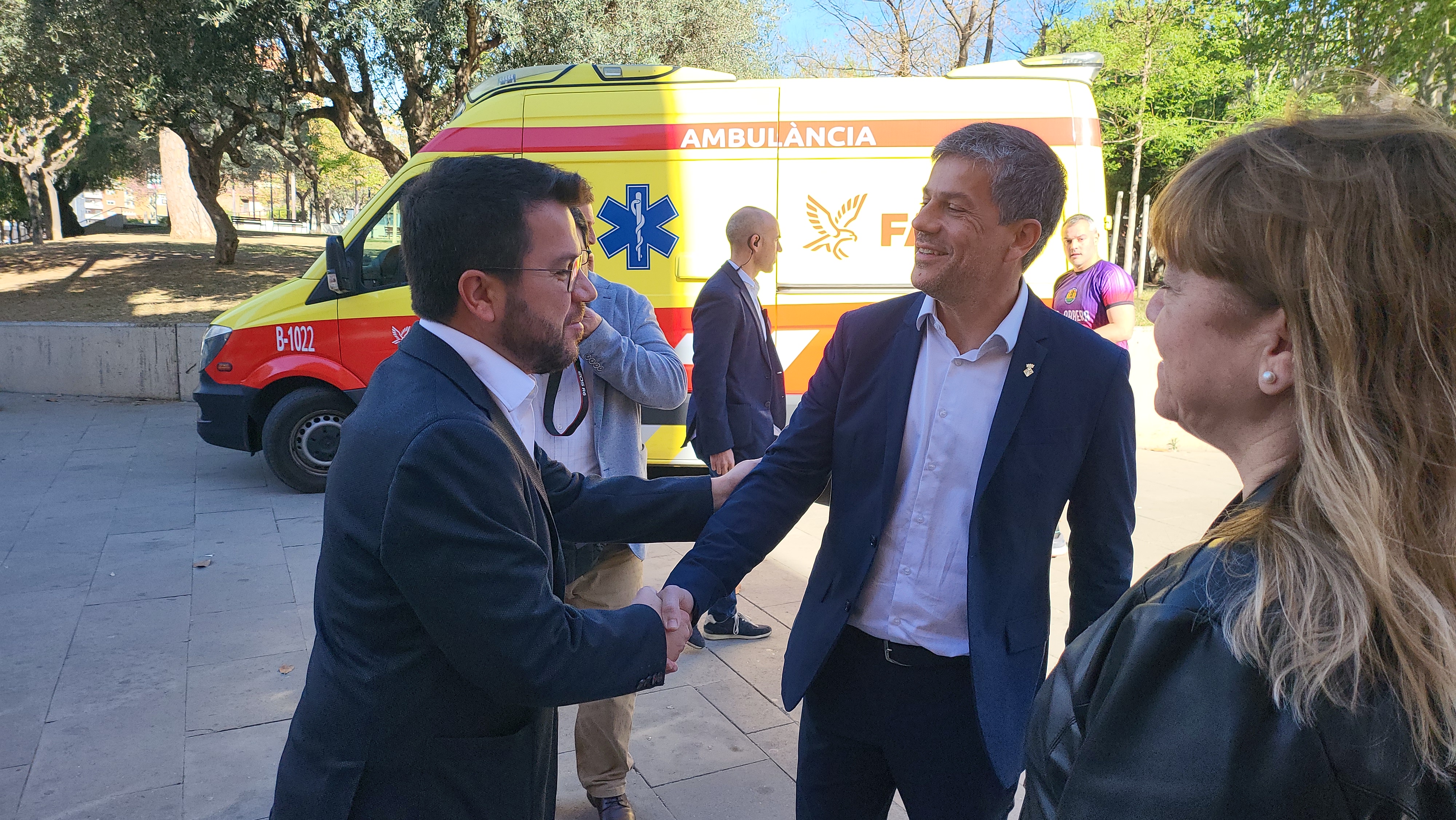 Visita del president de la Generalitat, Pere Aragonès, a Olesa. 16 abril 2023