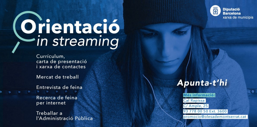 Cartell Formació Orientació in streaming amb la informació de les sessions